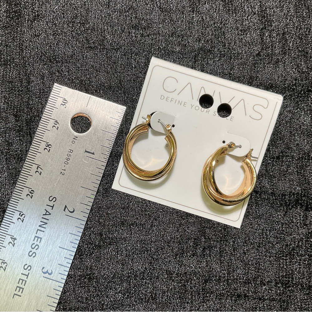 Classic Gold-Toned Hoop Earrings with Polished Finish